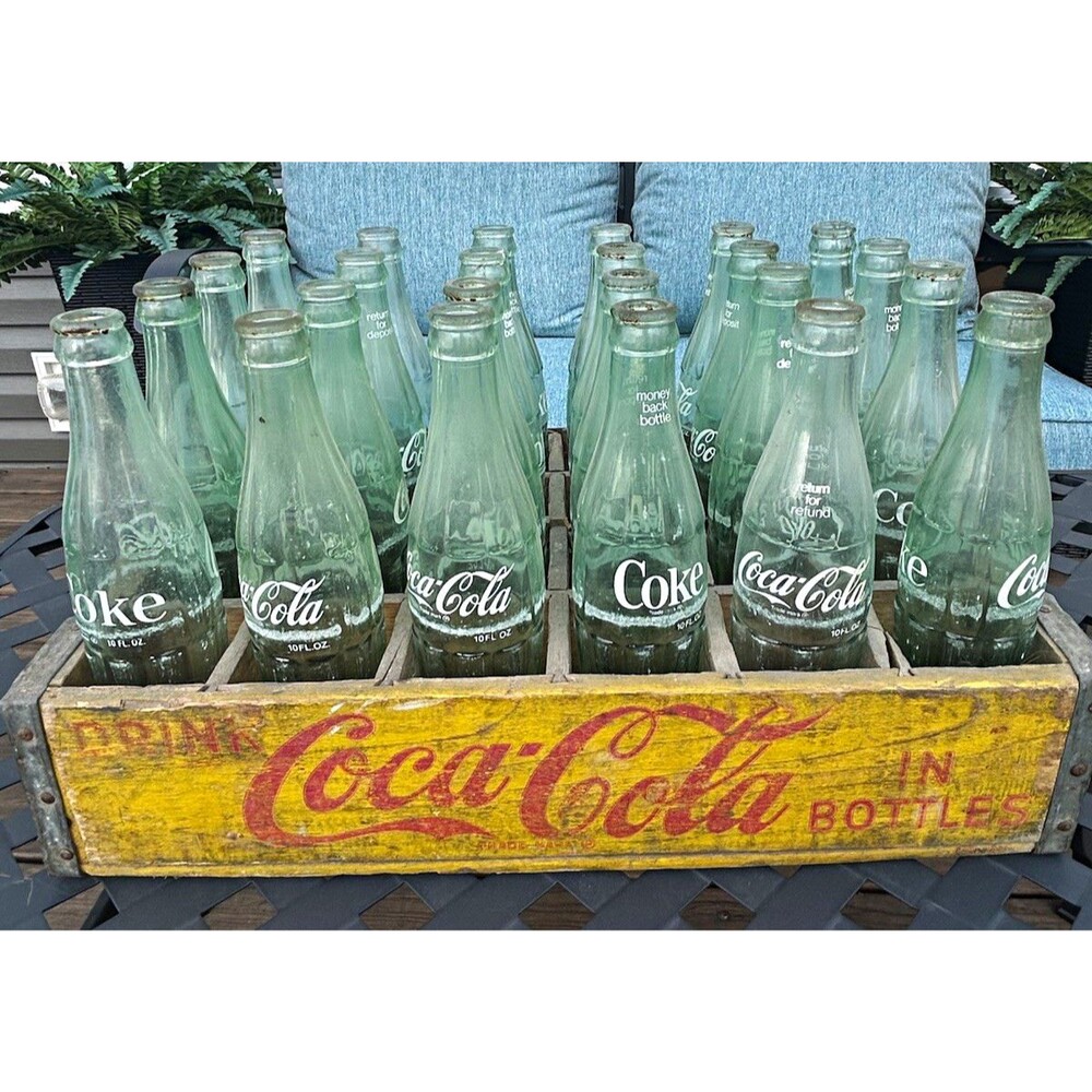 Vintage Coca-Cola Crate with 24 bottles (10 oz). Crate is very sturdy.
